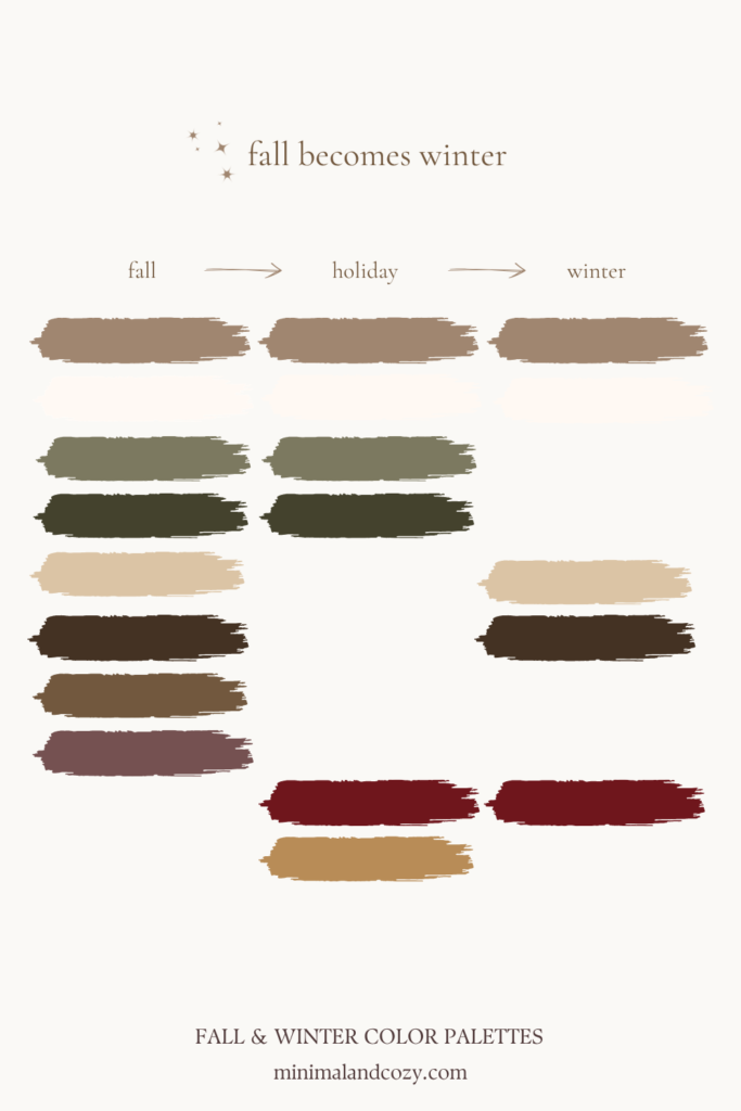 fall color palette and winter color palette